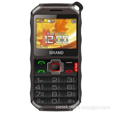 GPS phone with SOS emergency button, FM radio, MP3/MP4 players and large keypad for easy using